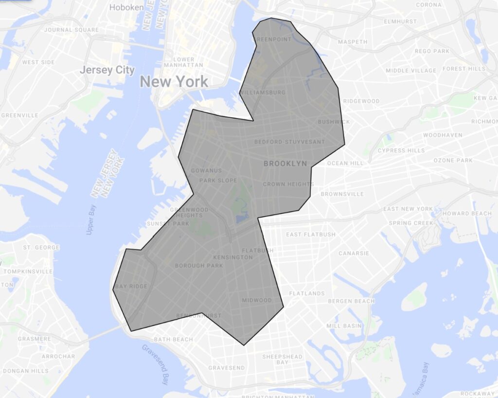 BoxUp Brooklyn Service Map